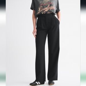 Abercrombie & Fitch Sloane Tailored Wide Leg Pants 16 High Waist Trouser Black